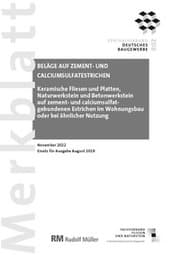 Cover von Merkblatt Beläge auf Zement- und Calciumsulfatestrichen 2022-11