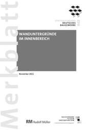 Cover von Merkblatt Wanduntergründe im Innenbereich 2022-11