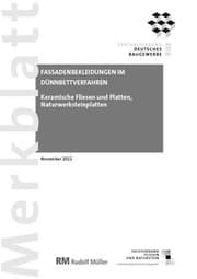 Cover von Merkblatt Fassadenbekleidungen im Dünnbettverfahren 2022-11