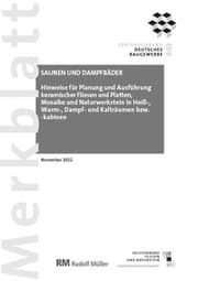Cover von Merkblatt Saunen und Dampfbäder 2022-11