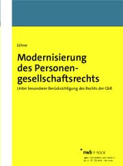 Cover von Modernisierung des Personengesellschaftsrechts