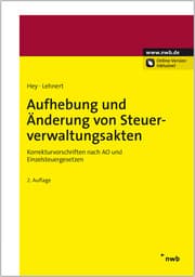 Cover von Aufhebung und Änderung von Steuerverwaltungsakten