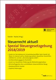 Cover von Steuerrecht aktuell Spezial Steuergesetzgebung 2018/2019
