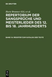 Cover von Register zum Katalog der Texte