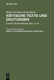 Cover von Autobiographische Schriften I