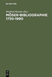 Cover von Möser-Bibliographie 1730-1990