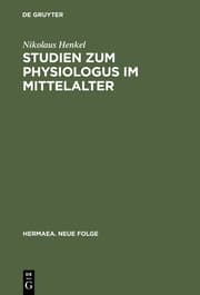 Cover von Studien zum Physiologus im Mittelalter