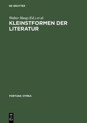 Cover von Kleinstformen der Literatur