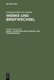 Cover von Schriften der Schüler- und Studentenzeit