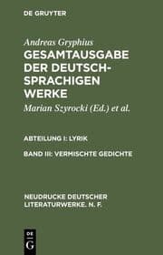 Cover von Vermischte Gedichte