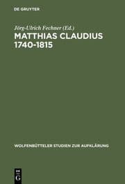 Cover von Matthias Claudius 1740-1815