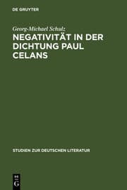 Cover von Negativität in der Dichtung Paul Celans