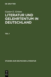 Cover von Literatur und Gelehrtentum in Deutschland