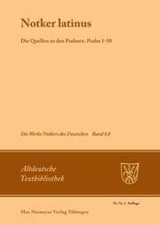 Cover von 'Notker Latinus'. Die Quellen zu den Psalmen