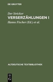 Cover von Der Stricker - Verserzählungen I