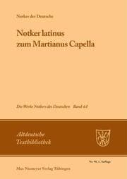Cover von 'Notker latinus' zum Martianus Capella