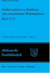 Cover von Notker latinus zu Boethius,'De consolatione Philosophiae'