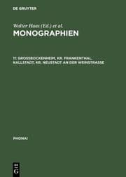 Cover von Großbockenheim, Kr. Frankenthal. Kallstadt, Kr. Neustadt an der Weinstraße