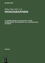 Cover von Gimmeldingen, Kr. Neustadt an der Weinstraße. Mutterstadt, Kr. Ludwigshafen am Rhein