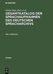 Cover von Gesamtkatalog der Sprachaufnahmen des Deutschen Spracharchivs