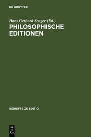 Cover von Philosophische Editionen