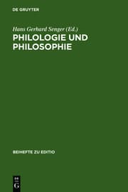 Cover von Philologie und Philosophie
