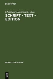 Cover von Schrift - Text - Edition