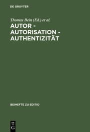 Cover von Autor - Autorisation - Authentizität