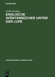 Cover von Englische Wörterbücher unter der Lupe