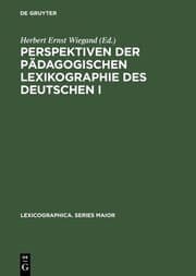Cover von Perspektiven der pädagogischen Lexikographie des Deutschen I