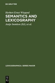 Cover von Semantics and Lexicography