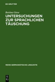 Cover von Untersuchungen zur sprachlichen Täuschung