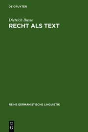 Cover von Recht als Text