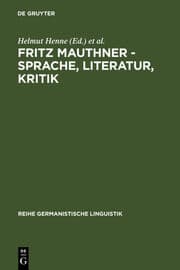 Cover von Fritz Mauthner: Sprache, Literatur, Kritik