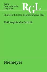 Cover von Philosophie der Schrift