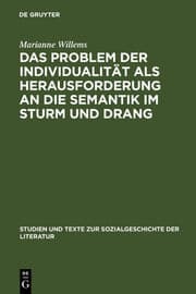 Cover von Das Problem der Individualität als Herausforderung an die Semantik im Sturm und Drang