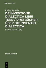 Cover von De inventione dialectica libri tres / Drei Bücher über die Inventio dialectica
