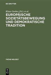Cover von Europäische Sozietätsbewegung und demokratische Tradition