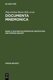 Cover von Das enzyklopädische Gedächtnis der Frühen Neuzeit