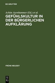 Cover von Gefühlskultur in der bürgerlichen Aufklärung