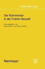 Cover von Der Kommentar in der Frühen Neuzeit