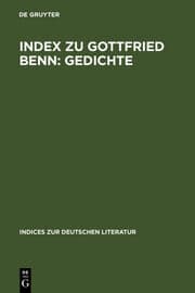 Cover von Index zu Gottfried Benn: Gedichte