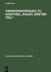 Cover von Verskonkordanz zu Goethes 'Faust, Erster Teil'