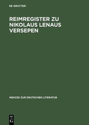 Cover von Reimregister zu Nikolaus Lenaus Versepen