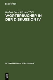 Cover von Wörterbücher in der Diskussion IV