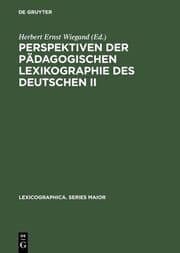 Cover von Perspektiven der pädagogischen Lexikographie des Deutschen II