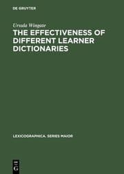 Cover von The Effectiveness of Different Learner Dictionaries