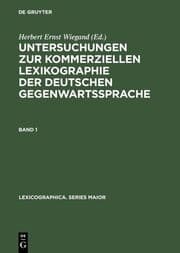 Cover von Untersuchungen zur kommerziellen Lexikographie der deutschen Gegenwartssprache. Band 1