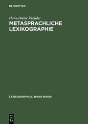 Cover von Metasprachliche Lexikographie