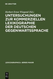 Cover von Untersuchungen zur kommerziellen Lexikographie der deutschen Gegenwartssprache. Band 2